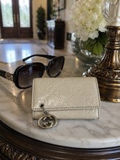 AUTHENTIC GUCCI SSIMA INTERLOCKING G GOLD CHARM 6 RING KEY CASE KEY HOLDER