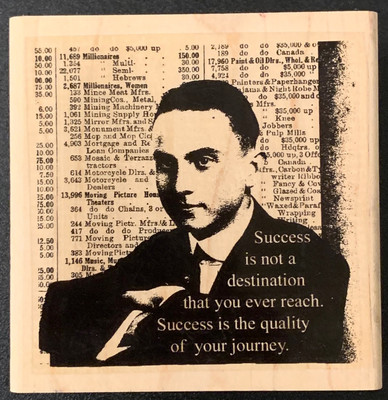 PaperBag Studios Vintage Photograph Success Is Script Collage Rubber Stamp 
