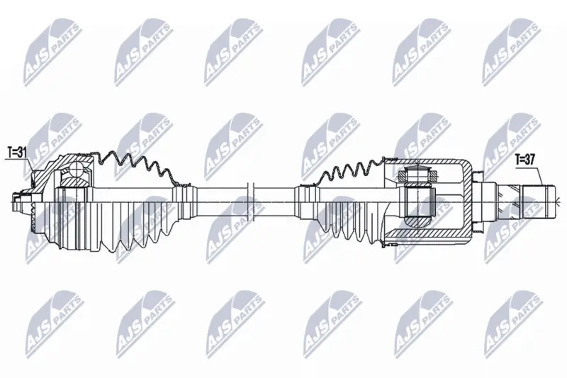 Driveshaft Front Axle Left NPW-BM-166 NTY for BMW MINI