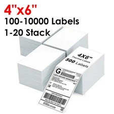 4"x6" Fanfold Direct Thermal Shipping Mailing Label Perforated for Zebra Rollo
