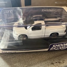 SHOOM64 1:64 2003 Dodge Ram SRT-10 Pickup   White with Blue Racing Stripes