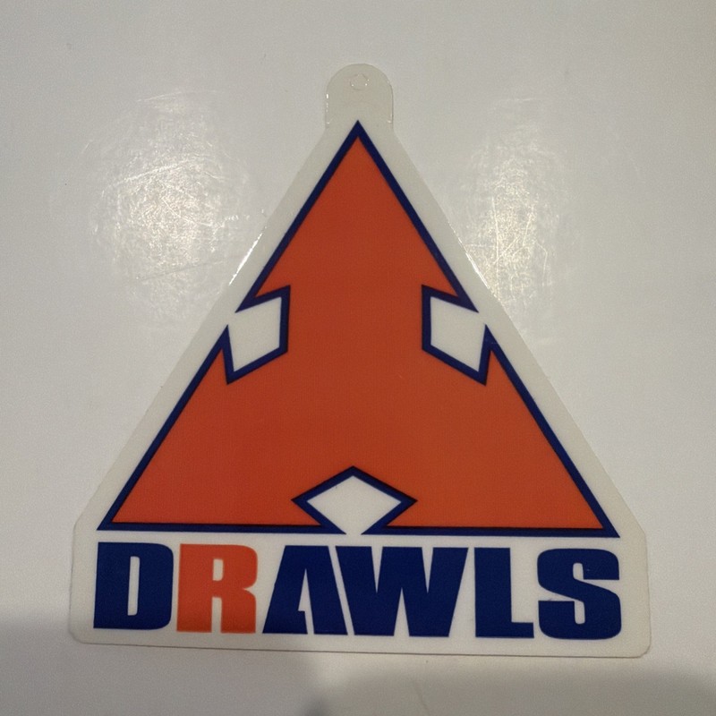 Drawls Skateboard Pants Clothing Tag Orange  Vintage Skateboarding STICKER
