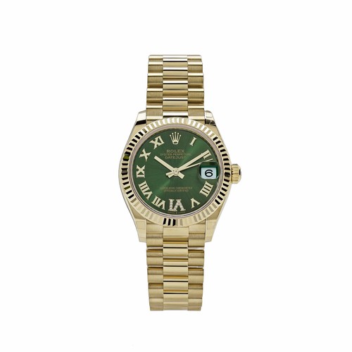 Rolex Datejust 31 278278 'Ladies' Yellow Gold Diamond Green Dial President