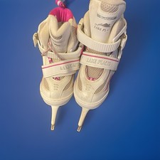 Lake Placid Summit Girls Adjustable Ice Skates J10-J13 White Pink Youth