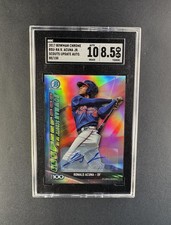 2017 Bowman Chrome Scouts Top 100 Ronald Acuna Auto /150 SGC 8.5/10 Auto #BSU-RA