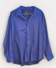 Men's Van Heusen Dress Shirt Blue Pinstripe Long Sleeve Button Down Size XXL