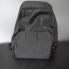 GUCCI GG Zaino Zaino Ziplock Pelle Nylon Nero Argento Ferramenta Giappone