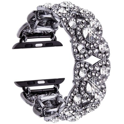 For Apple Iwatch 8 7 6 SE 5 4 3 Diamonds Watch Band 38 40 41 42 44 45mm Steel