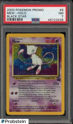 Pokemon PSA 7 2000 Mew Holo Black Star Promo #9 SWIRL