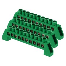 3 Pcs Terminal Ground Bar 10 Positions Screw Brass Terminal Bus Bar 7x14mm Gr...