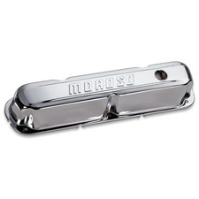 Moroso 68161 2 Pairs Tall Valve Cover Sb Mopar Baffled Moroso Logo Steel Chrome
