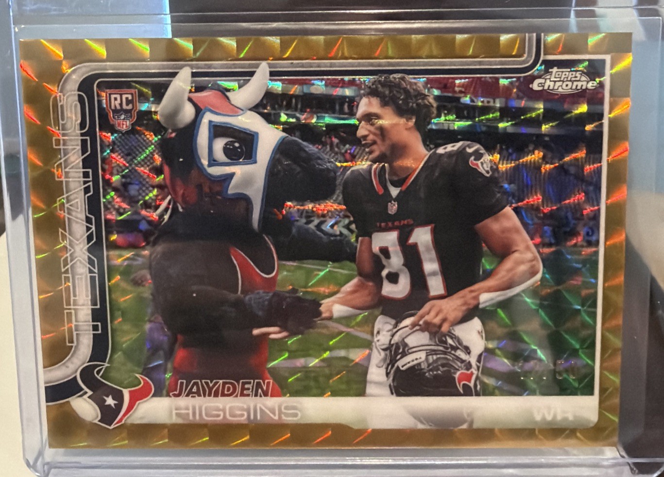 2025 Topps Chrome Jayden Higgins RC Image Variation True Gold Refractor /50