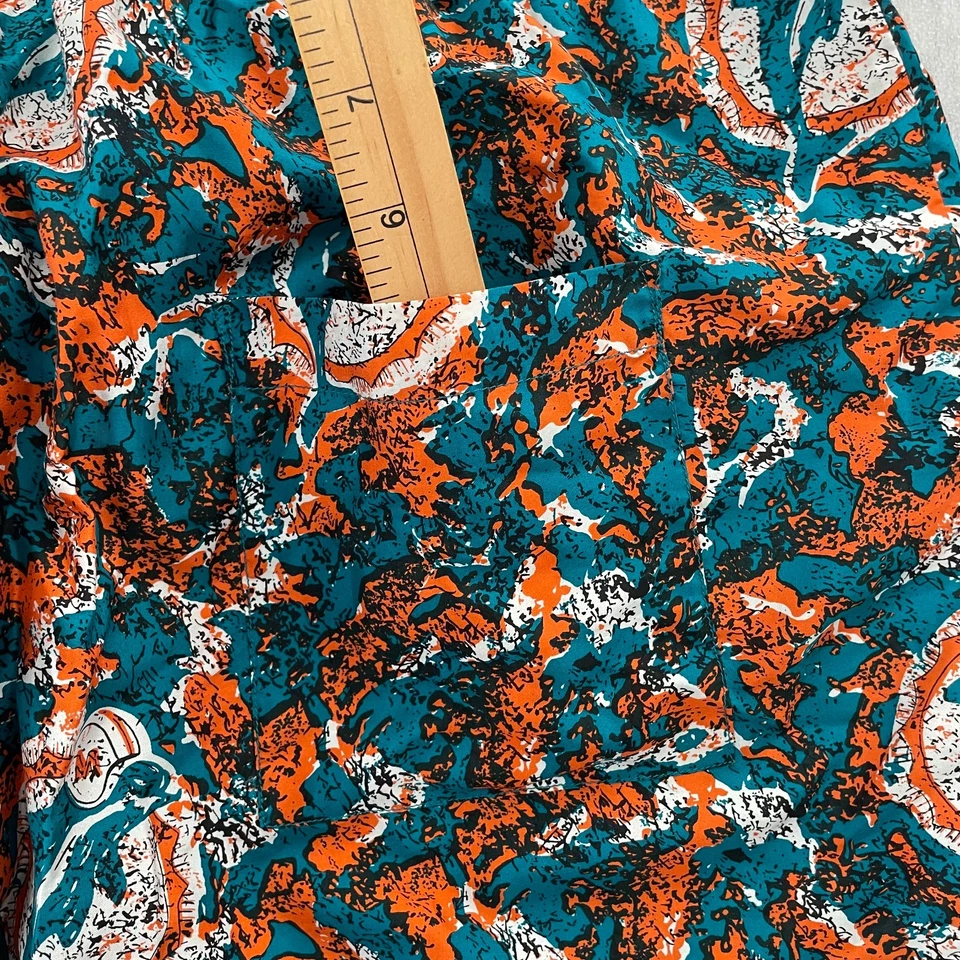 Pantalones Cortos DE COLECCIÓN Miami Dolphins Adulto XL Equipo de Seda NFL Fútbol Salón Bolsillo Años 90 Foto 4 de 4