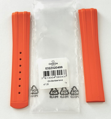 Original Omega 20mm For Seamaster Diver 300 42mm Watch ORANGE Rubber Band Strap