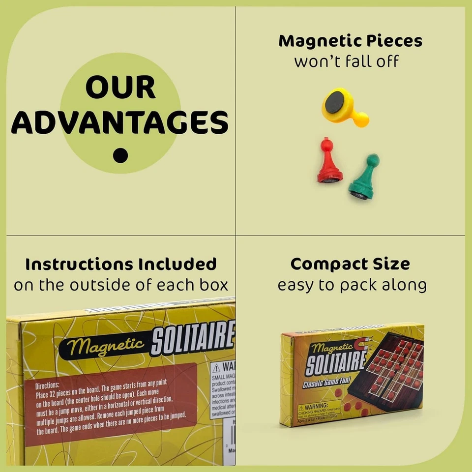 Compact Magnetic Board Games Set: 12 Fun Games for Family Travel Entertainment - Image 4 of 4