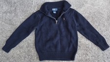 Polo by Ralph Lauren Boys Navy Blue 1/4 Zip Pullover Sweater Size 6
