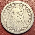 1853 Seated Liberty Dime. Free Shipping
