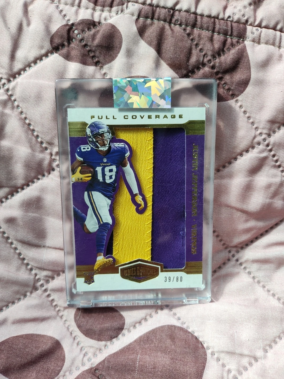 Justin Jefferson Panini Plates & Patches Full Coverage Memorabilia #FC13 Orange