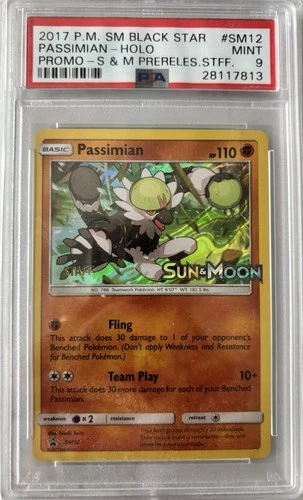 Psa 9 Pokémon TCG Passimian Sun & Moon SM12 Holo Promo Staff