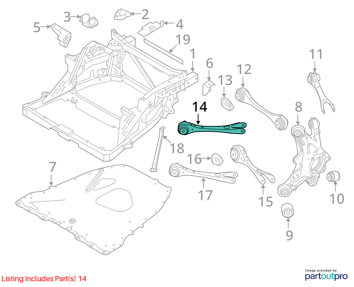 2014-2019 BMW I8 OEM REAR RIGHT FORWARD UPPER LOWER CONTROL ARM