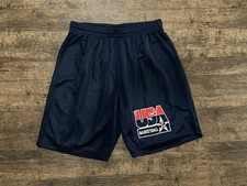 Mitchell & Ness USA 1992 Olympic Practice Authentic Navy Shorts Mens Size M $125