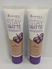 LOT OF 2 RIMMEL STAY MATTE LIQUID MOUSSE FOUNDATION 302 LIGHT NUDE 1fl oz EACH