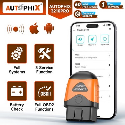 Bluetooth OBD2 Diagnostic Scanner ABS SRS Engine Transmission 4 Systems For IOS