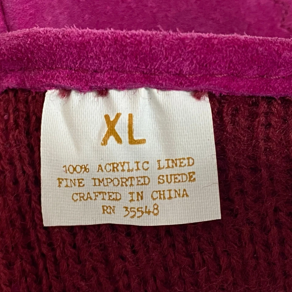 Vintage Fownes Suede Driving Gloves Pink Purple Acrylic Lined Size XL 8.5-9 NWOT - Image 3 of 4