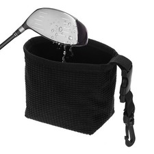 Golf Club Cleaner Bag, Golf Ball Cleaner with Clip Black