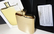 VISKI Liquor Flask NIB 14k Gold Plated Stainless Steel 6 oz Society of Smugglers