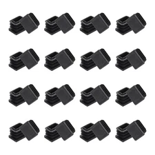 32Pcs 0.8" x 0.6" x 0.6" Rectangle Plastic Plug Tubing End Caps, Black