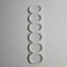 Shower Curtain Rings 12 Count White Plastic Easy To Use 2.25  Oval Shape