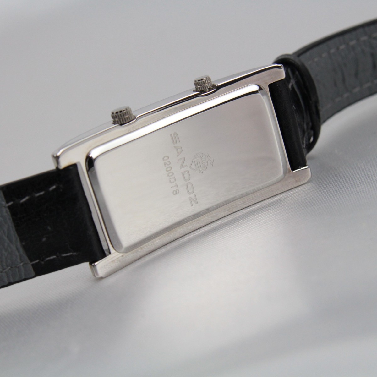 SANDOZ Dual Time Quartz Men's Watch Silver Dial 22 x 36mm w