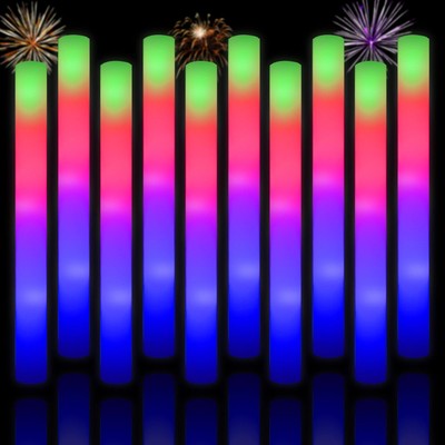 Taotuo Glow Sticks Bulk, 20 Pack LED Light Up Foam Sticks 3 Modes Color Flash...