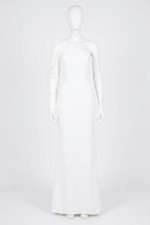 Mac Duggal One-Shoulder Gown With Dramatic Puff Sleeve And Thigh-High Slit Size