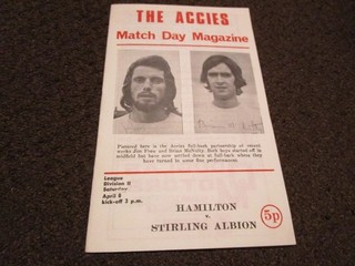 HAMILTON ACADEMICAL v STIRLING ALBION (scotland) 1971/2 APRIL 8th