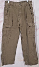 Wranglers Cargo Utility Pants Mens 32x30 Brown Ripstop Multi Pockets  70L3WML