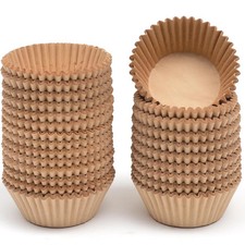 qiqee 300 Count Jumbo Cupcake Liners Natural Large Size/300Packs, Brown