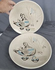 2 ~ RED WING " Bob White Quail"  Dinner Plates  10.75" USA Hand Painted