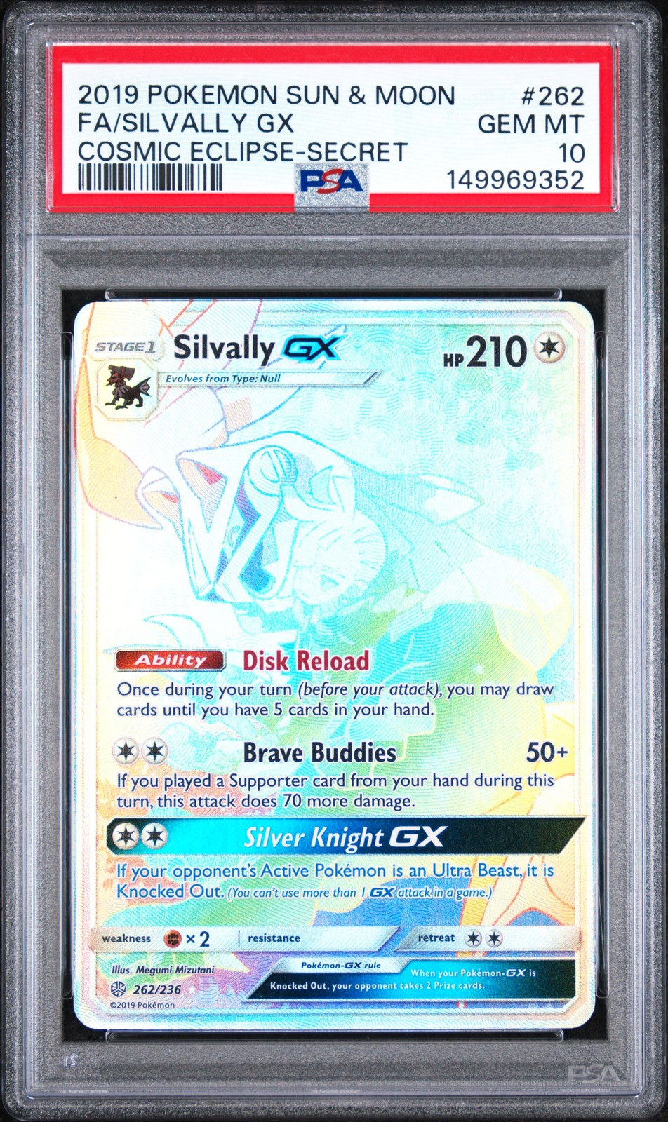 PSA 10 Silvally Gx Full Art #262 2019 Pokemon Cosmic Eclipse 149969352