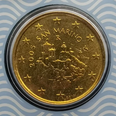 50 CENTS CENTIMES EURO 2005 BU 1er Type 1ère carte SAINT MARIN 249712 Ex. ISSUE - Photo 1/2