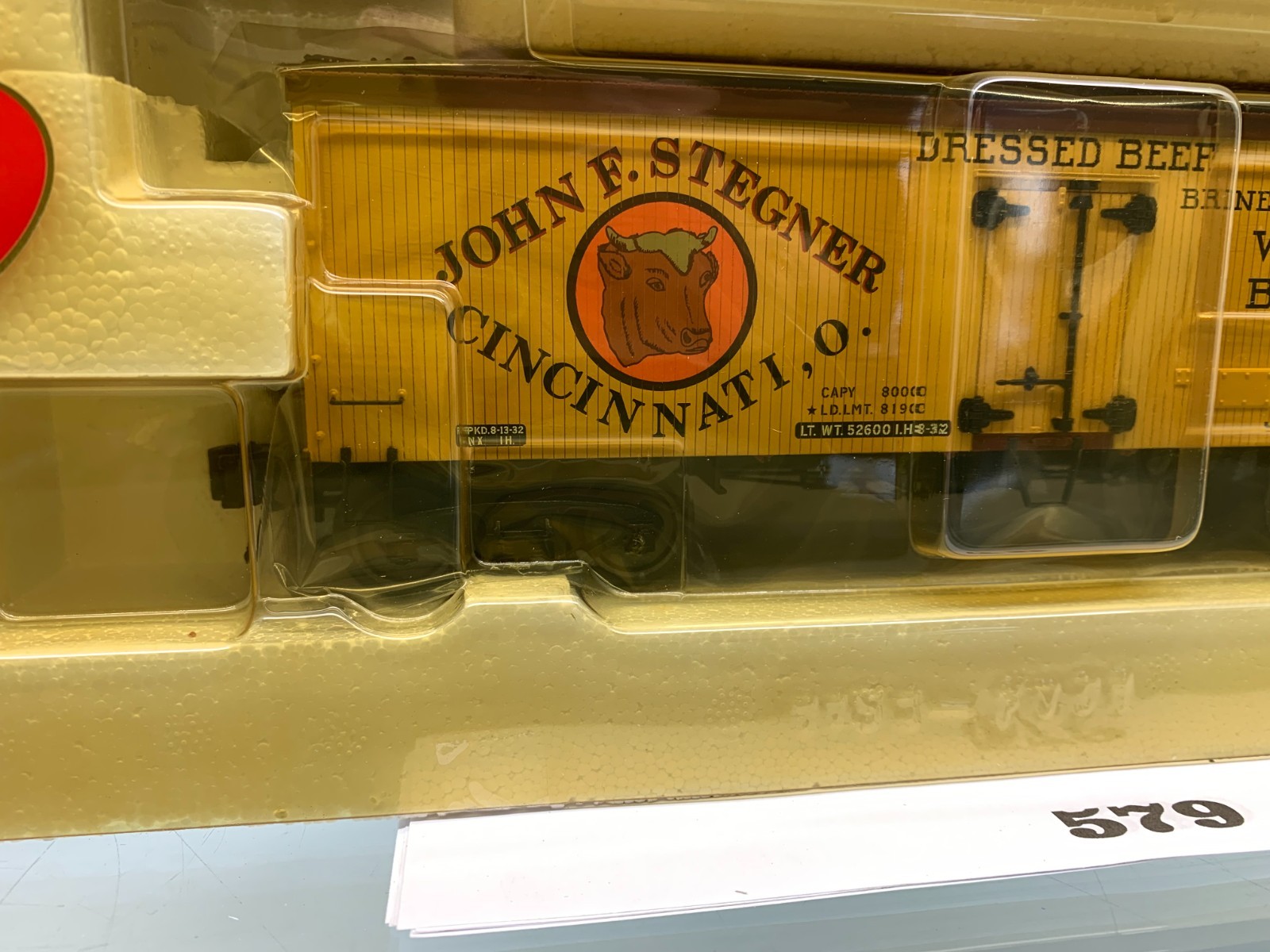 579 Atlas Wood Refrigerator John Stegner Beef Veal Lamb Plastic O Ga. 3 Rail New