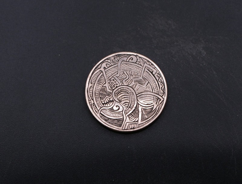 Hand Engraved 1964 Lincoln Penny – Dense Psychedelic Abstract Reverse Design