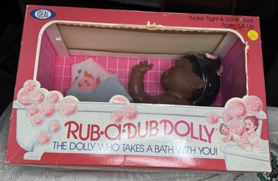 Ideal Rub-A-Dub Dolly 1979 African American Doll NRFB Box Wear