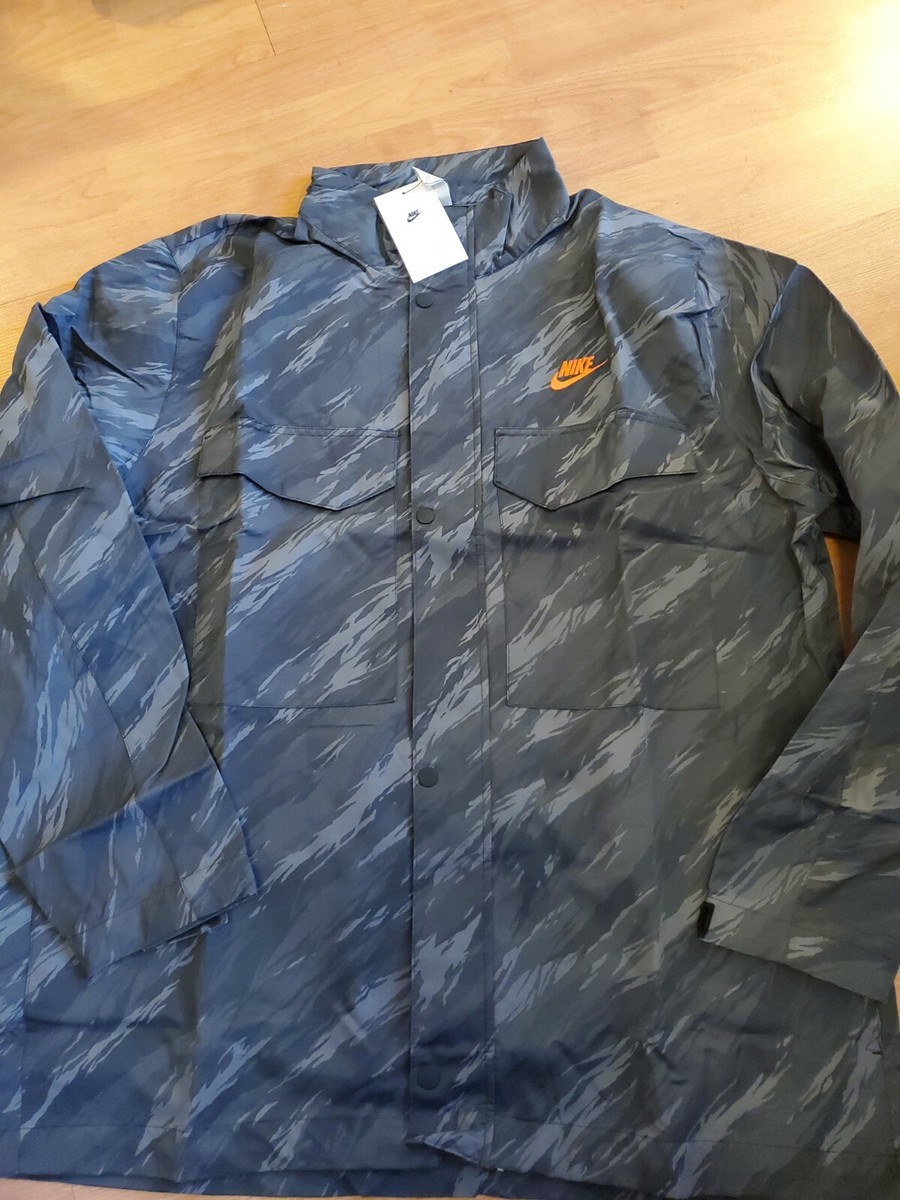 Nike Men's Sportswear M65 Woven Jacket, Black / Orange SMALL Nike Men's Sportswear M65 Woven Jacket, Black / Orange SMALL