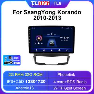 Carplay For Ssang Yong Korando 3 Actyon 2 2010-2013 media Player GPS Screen DSP