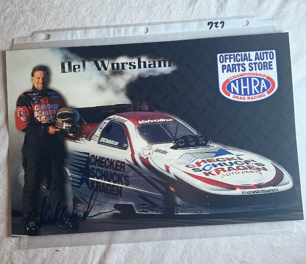 2002 Del Worsham signed CSK Pontiac Firebird Funny Car NHRA Photo