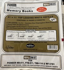 Pioneer Photo Albums Pages 8.5" X 11" White Top Loading Scrapbook New Refill Y2K