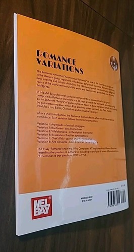 Romance Variations : For Classical Guitar by Rico Dwight Stover (2013, PB w/ CD) - Imagen 8 de 8