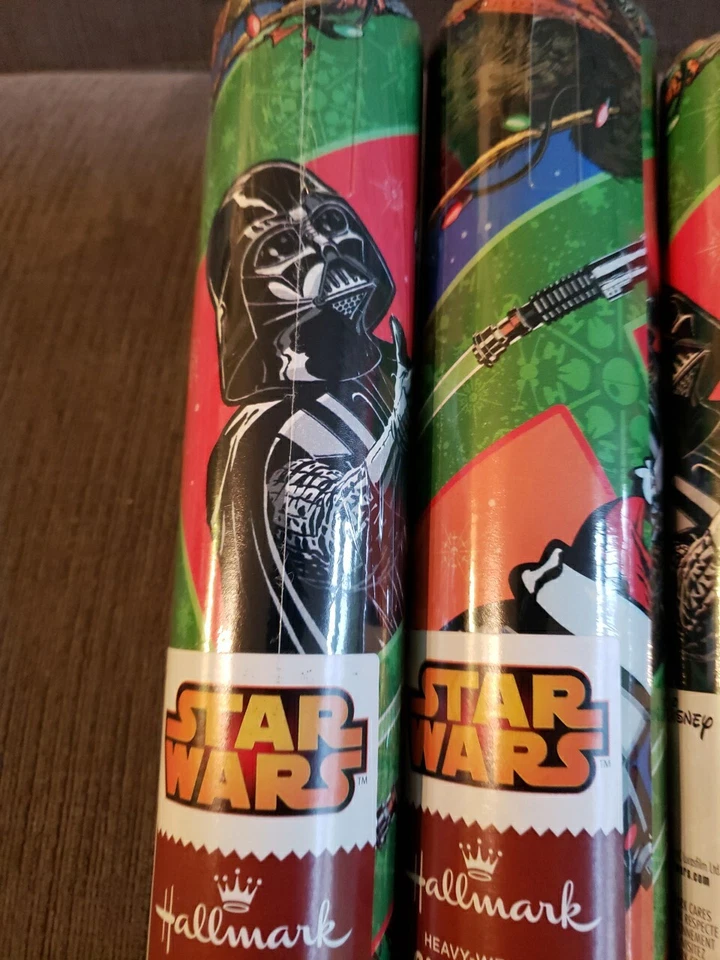 Hallmark Disney Star Wars Christmas Wrapping Paper 7 Rolls! Discontinued Pattern - Image 3 of 4